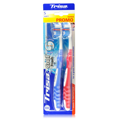 

TRISA Almighty Toothbrush × 2 two loaded Swiss original imported soft hair scientific handle color random