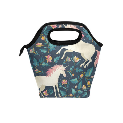 

Lunch Bag Tote Bag Pink Hair Unicorn Travel Picnic Organizer Lunch Holder Handbags Lunch Bag Box