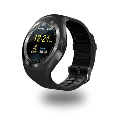 

Free Shipping Y1 Smart Watch Round Wrisbrand Android use 2G SIM card Intelligent mobile phone Smartwatch