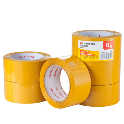 

COMIX) 6 package 48mm * 100Y (91.4 meters) Beige strong sticky sealing tape office stationery JH4810-6