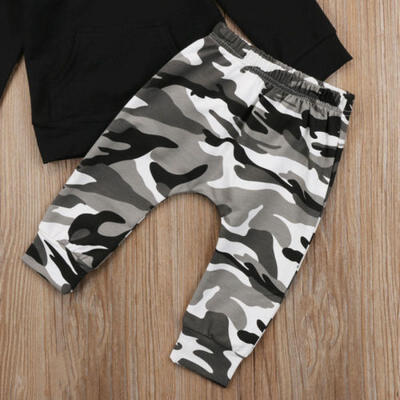 

AU Stock Toddler Kids Boys Outfits Hoodie Tops Camouflage Pants 2Pcs Set Clothes