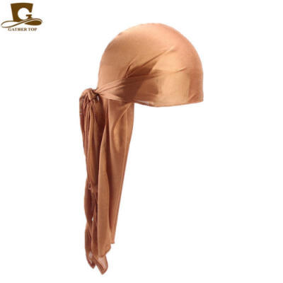 

Durag Headwear Headband Pirate Cap Men Women Hat Smooth Silk Nylon Cap PA