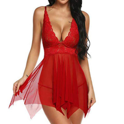 

Sexy Lingerie Lace Dress Women Nightwear Underwear Sleepwear G-string Babydoll