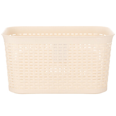 

Famous product MINISO imitation bamboo storage basket multi-purpose storage basket rectangular debris box rice white