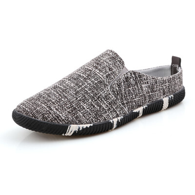 

2018 spring&summer half slippers mens personality Korean version of the Baotou lazy shoes sandals wild linen breathable peas