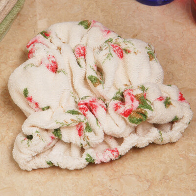 

Ou Run Zhe dry hair cap fine fiber floral bath cap
