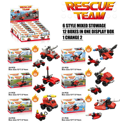 

Fire Rescue Control Team Vehicle Mini DIY Building Blocks ABS Plastic Toys For Kids Brick Toy Compatible With Lego Fire Fighting
