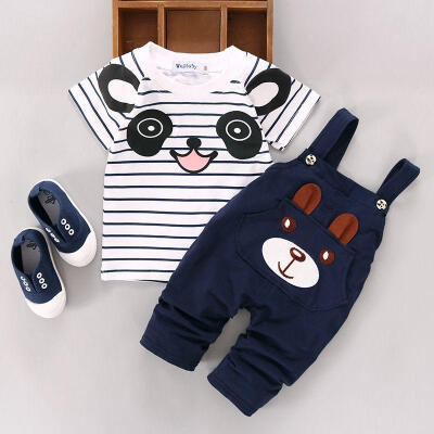 

2PCS Newborn Kids Baby Boy Girls T-shirt TopsPants Overalls Outfits Clothes Set