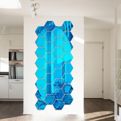 

10pc Modern 3D Mirror Geometric Hexagon Acrylic Wall Sticker Decor Art DIY Home