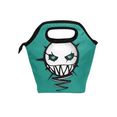 

Lunch Tote Bag Angry Emoji Travel Picnic Insulated Lunch Handbags Portable Zipper Lunch Bag Box