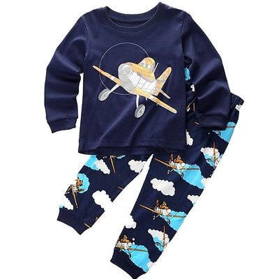 

Enfants Bébé Fille Garçons Planes Haut T-shirtPantalon Pyjama Ensemble Pyjama