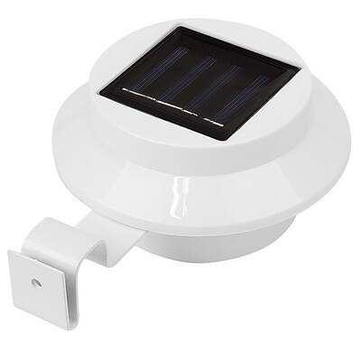 

Outdoor Solar Light LED Light Gutter Fence Wall Lamp&Bracket White Case Cool White Light