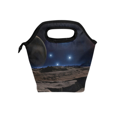 

Lunch Bag Four Stars Tote Travel Picnic Insulated Handbags Portable Zipper Lunch Bag Box