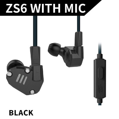 

KZ ZS6 35mm In Ear Headphones 2DD2BA Hybrid Drivers HiFi Running Sports Headset Music Earbud Built-in Microphone with Replacemen