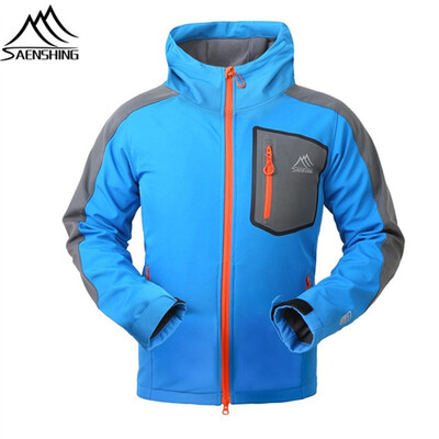 

SAENSHING Waterproof softshell Jacket Men Hiking Fleece Rain Coat Fishing Windbreaker Outdoor Camping Trekking Soft shell Jacket