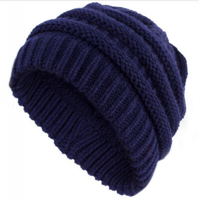 

UK Ponytail Beanie Hat Women Messy Bun Crochet Cap Winter Warm Knitted Stylish