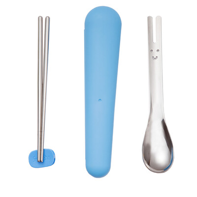 

Double gun Suncha portable travel chopsticks stainless steel chopsticks spoon portable chopsticks three-piece suit KZ3197-L