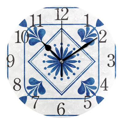 

Wall Clock Arabic Numerals Design Floral In The Square Round