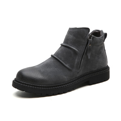 

Mens Shoes Fashion Boots Casual Walking Shoes Slip Resistant Genuine Leather Martin Shoes Keep Warm Winter Boot