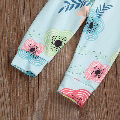 

3Pcs Newborn Baby Girls Rompers TopsFloral PantsHeadband Outfits Clothes Set