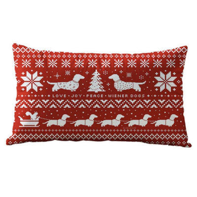 

Cotton Linen Christmas Pillow Case Santa Sofa Car Throw Cushion Cover Home Decor