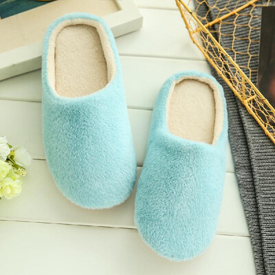 

New Pure Color Soft Plain Slippers Wood Floor Non-slip Silent Mute Cotton Slippers Unisex Type