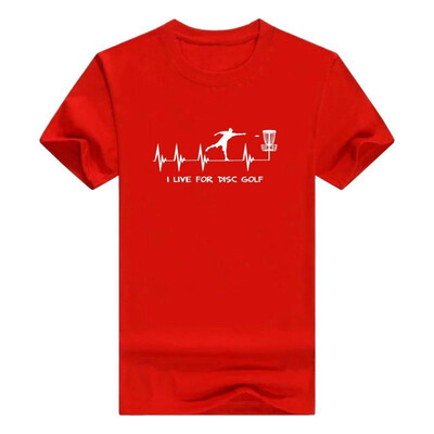 

Disc Golf Gift I Live For Disc Golf Heartbeat Heart Premium Men T-Shirt