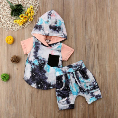 

2Pcs Toddler Infant Baby Girl Boy Hoodie Tops Pants Outfits Clothes Sets Summer