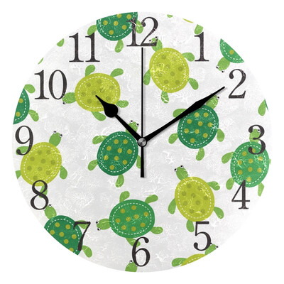 

Wall Clock Arabic Numerals Design Cute Turtle Design Round