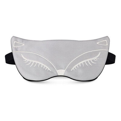 

Sexy Fox Eye Shade Sleep Mask Eyepatch 100 Natural Silk Sleeping Eye Mask Black Mask Bandage Relax Sleeping eye cover