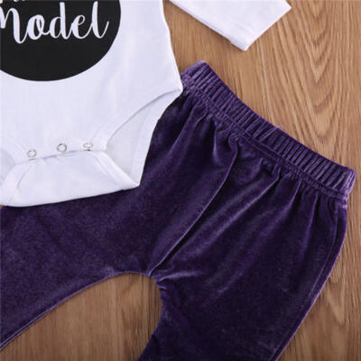 

Newborn Baby Girls Tops Romper Bodysuit Pants Leggings Outfits Set Kids Clothes