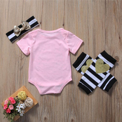 

Infant Baby Boy Girl RomperLeg WarmerHeadband Outfits Striped Clothes US p