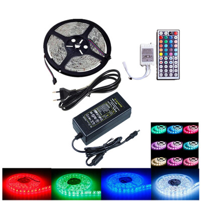 

OMTO DC12V 5M 5050 300LEDs Waterproof RGB Light Strip 44 Key IR Controller