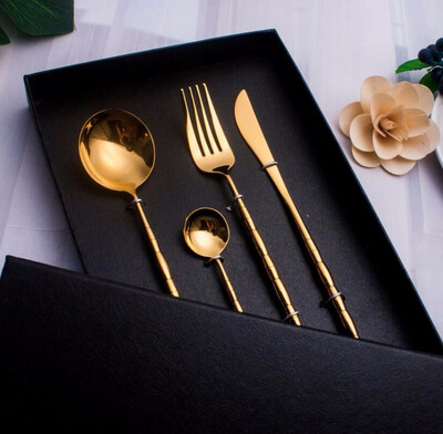 

OLOEY304 stainless steel Western-style tableware set beef steak knife fork spoon stirring spoonv