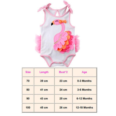 

AU Canis Toddler Baby Girls Flamingo Print Romper Bodysuit Jumpsuit Outfits Set