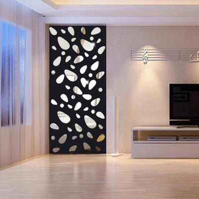 

UK 12pcs 3D Acrylic Mirror DIY Wall Home Decal Mural Decor Vinyl Art Stickers