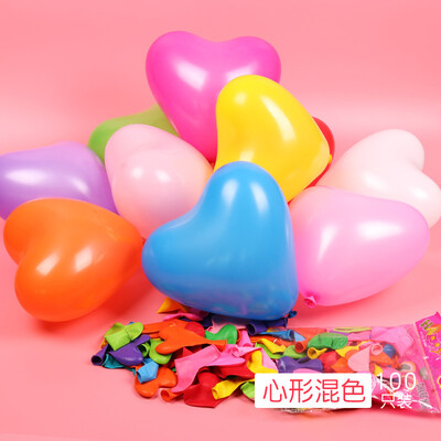 

Yuhuaze heart-shaped color thickening balloon 100 Pack gift pump marriage wedding birthday holiday party party layout balloon decoration supplies color mixing