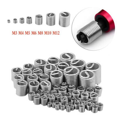 

60pcs 304 Stainless Steel Wire Thread Wire Screw Sleeve Repair Kit -3 -4 -5 -6 -8 -10 -12