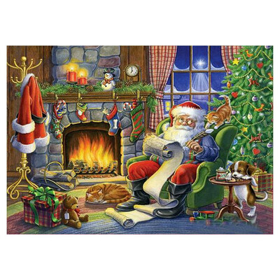 

UpperX 5D Diy Diamond Painting Cross Stitch Christmas Santa Claus 5D Diamond Mosaic Decor Diamond Embroidery 30x40cm