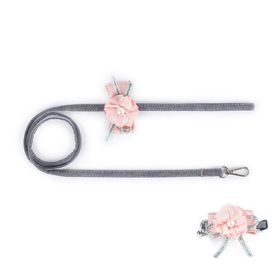 

Cloth Art Cat Dog Pet Collar with Matching Leash Lovely Hauling Cable Collar Leads Collars Traction Belt Suit
