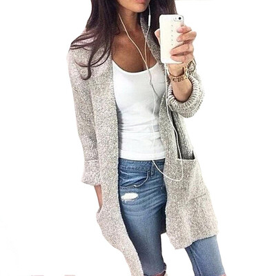 

Fashion Ladies Knitted Cardigan Long Sleeve Loose Sweater Coat Outwear Tops