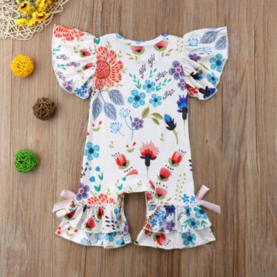 

Newborn Baby Girl Floral Romper Bodysuit Jumpsuit Playsuit Cotton Clothes Outfit