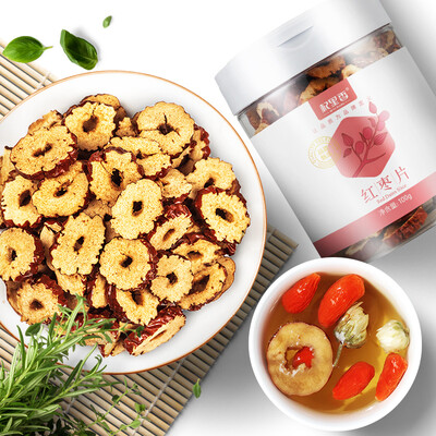

Dried red jujube slice ring seedless crisp dried jujube 100g jar