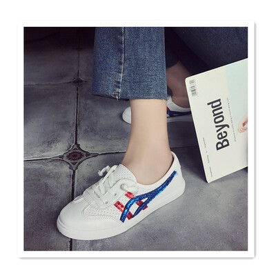 

2018 spring&summer new flat-bottom color matching womens shoes new wild Korean version of the basic flat student mesh openwor