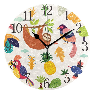 

Wall Clock Arabic Numerals Design Brazil Animals Round