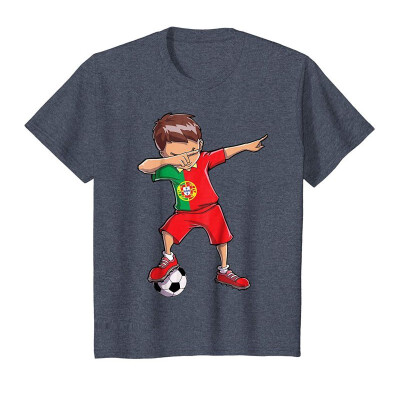 

Dabbing Soccer T shirt for Boys Portugal Portuguese Football