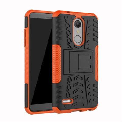 

Fivice LG K10 2018 Case TPU anti-fall tire pattern back clip bracket phone case