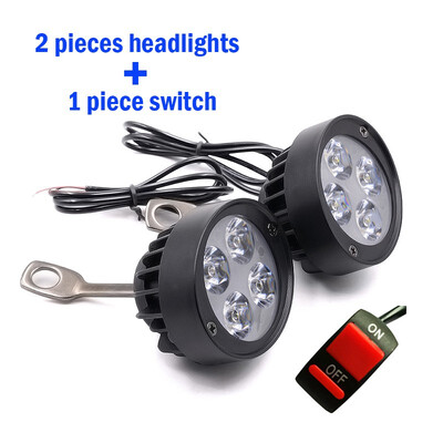 

2Pcs Motorcycle LED Headlights 12V LED Moto Side Mirror Lights Spotlight Motorbike Driving Headlamps Spot Work Lamp fog lights