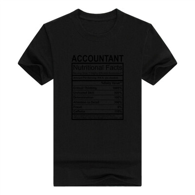 

Accountant Gifts Accountant Nutritional Facts Young Mens T-Shirt