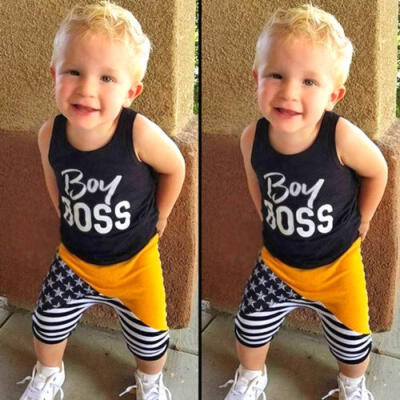 

Stripes Newborn Kids Baby Boy Vest Tops Harem Pants Leggings Outfit Clothes UK